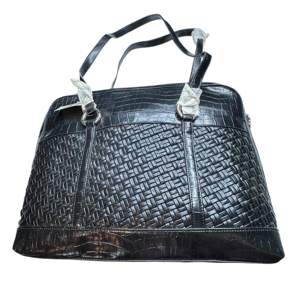COLDWATER CREEK TOTE/computer/travel black bag 13"X 17" ROOMY, expandable NEW